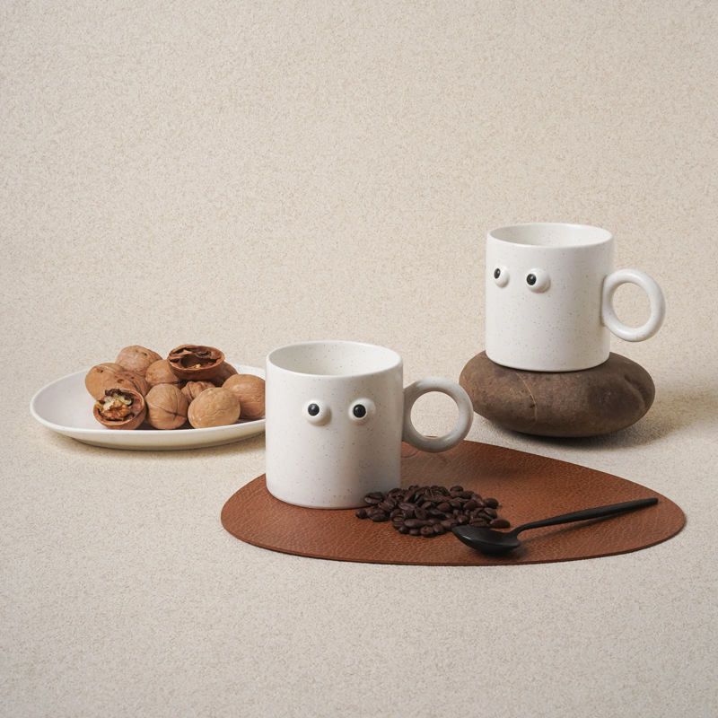 Zhimeijia Big Eyes Water Cup Ceramic Mug Nordic ins Coffee Cup Dessert Plate