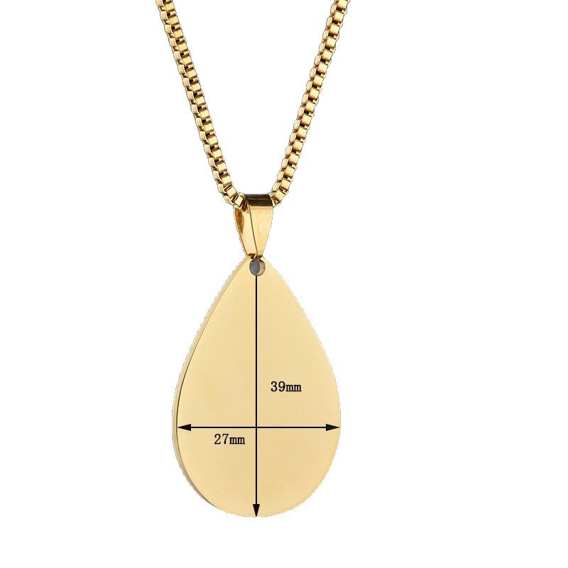 Unisex Stainless Steel Teardrop Dog Tag Necklace