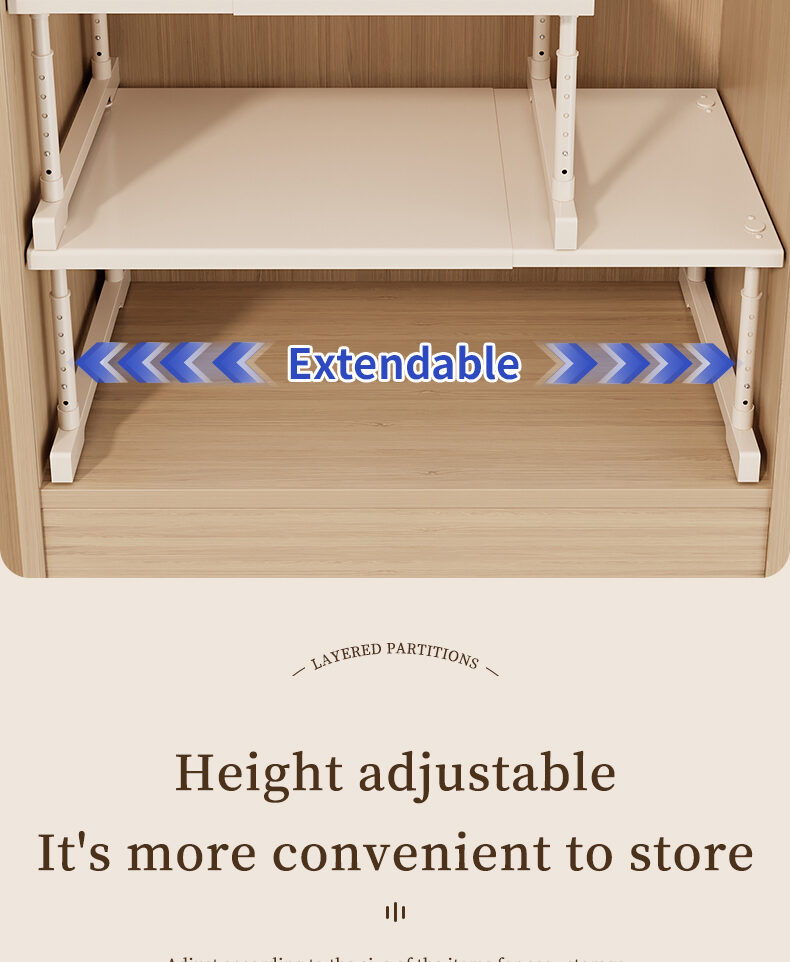 Expandable Cabinet Shelf Organizer Divider, Adjustable Closet Wardrobe Storage Rack, Kitchen Cupboard Partition, Shoe Cabinet Shelf, Home Organization