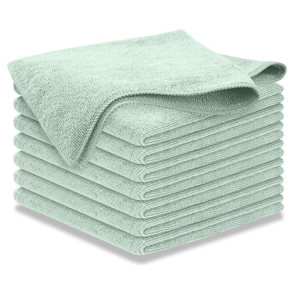 Microfiber Cleaning Cloth 8Pcs 12.5x12.5 Inch Ultra Absorbent Car Cleaning Towel Reusable Washable Cloth For Car, Glass, Mirror And Home