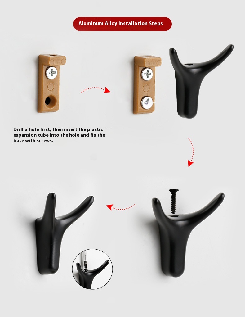 Nordic Horn Clothes Bathroom Closet Door Wall-mounted Hook