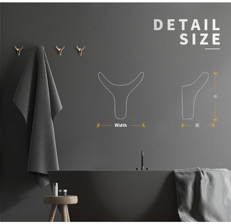Nordic Horn Clothes Bathroom Closet Door Wall-mounted Hook