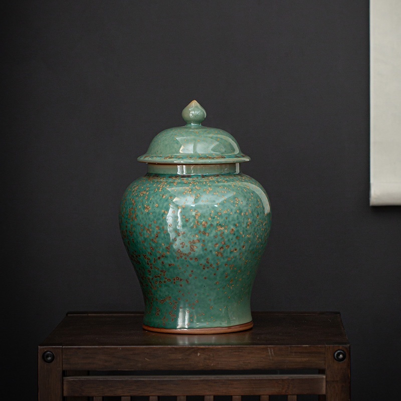 Kiln Baked Retro Temple Jar Chinese Tea Pot