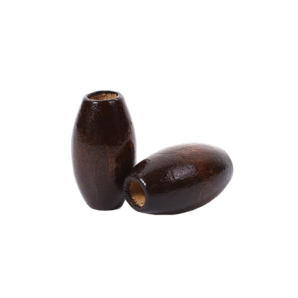 Oval Wooden Bead Bead M-shaped Creative Dark Coffee Color